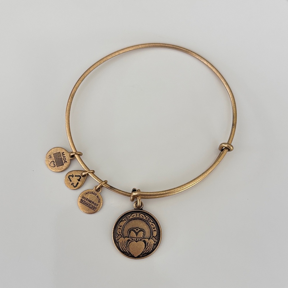 ALEX AND ANI Gold tone Claddagh Charm Bracelet